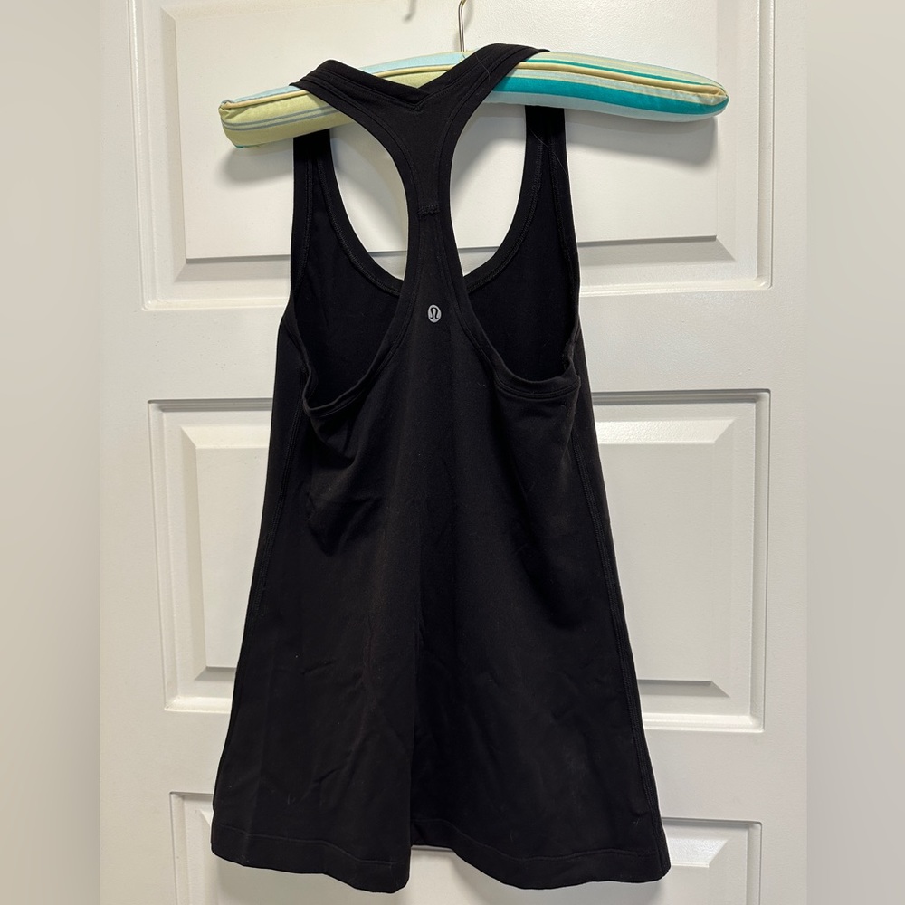 Lululemon black racerback tank top. Size 6. Gently used. No tags